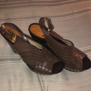 Michael Kors wood wedge shoe